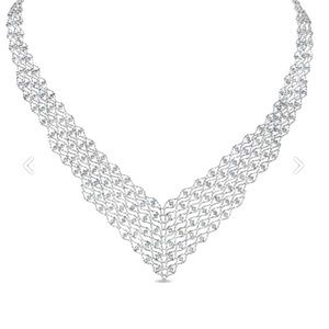 Sterling Silver Beaded Bib Necklace